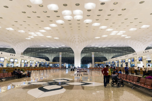 The check-in hall at Mumbai CSI airport.