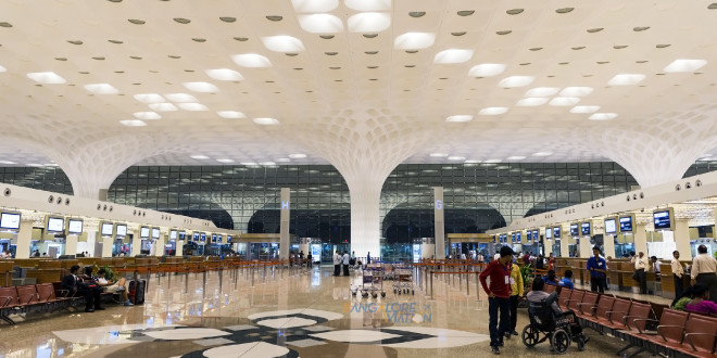 The check-in hall at Mumbai CSI airport.