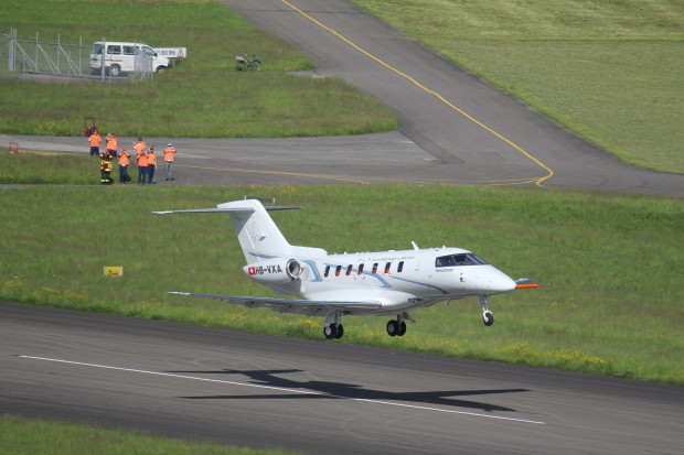 Pilatus PC-24 takes off for it's maiden flight. Pilatus Image.