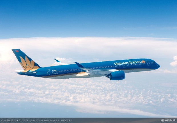 First A350-900 for Vietnam Airlines in flight.