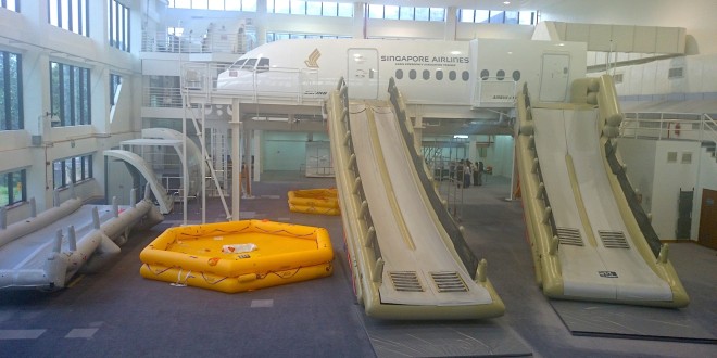 SIA Training Centre. Cabin evacuation training simulator