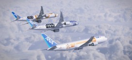 All three ANA Star Wars liveried jets. ANA Image.