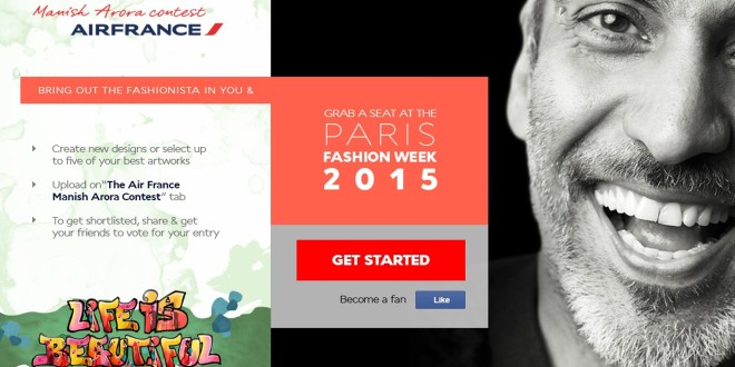 The official page of the Air France Manish Arora contest.