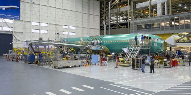 1st 737 Max on line. Boeing Image.