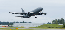 The KC-46A takes off on it's maiden flight. Boeing Image.