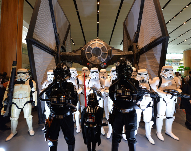 Imperial Stormtroopers guard the TIE Fighter at Terminal 2 of Changi Airport. Photo courtesy the airport.