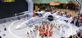 Star Wars characters with rebel X-wing Fighter. Photo courtesy Changi Airport