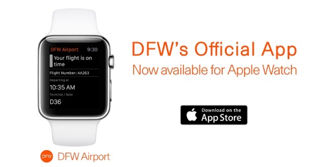 DFW Airport becomes first U.S. airport to launch Apple Watch App (PRNewsFoto/DFW International Airport)
