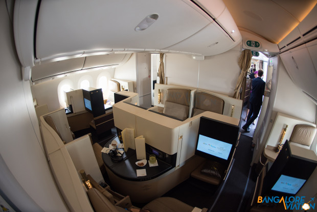 Business class cabin on Etihad's Boeing 787-9.