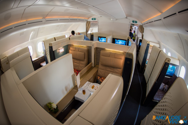 The first class cabin on Etihad 787-9.