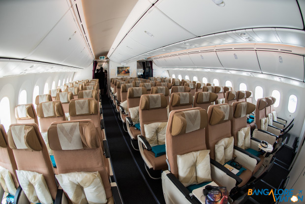 Economy cabin on Etihad's Boeing 787-9.