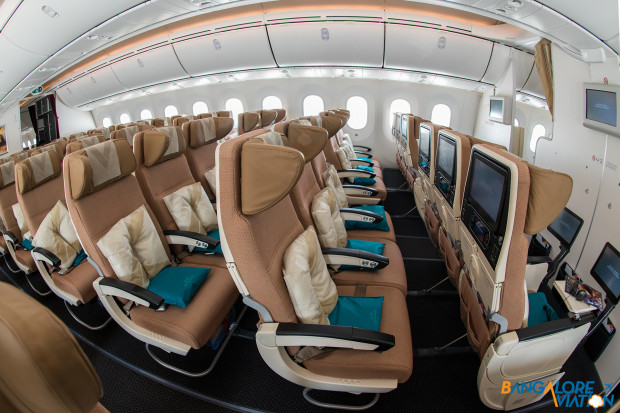 Economy cabin on Etihad's Boeing 787-9.