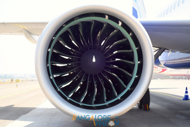 Indigo Airbus A320neo VT-ITC. Pratt & Whitney PurePower PW1127 Geared Turbo Fan engine. Copyrighted image. Re-use prohibited.