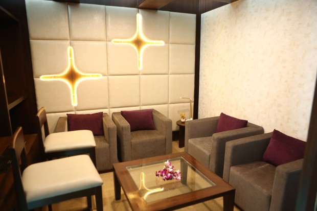 The VIP room in the Vistara Lounge, New Delhi