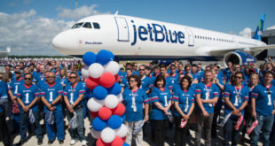 Airbus employees at the delivery of the first aircraft made at Mobile.