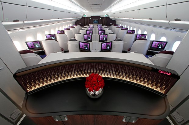 Qatar Airways Airbus A350-900 business class.