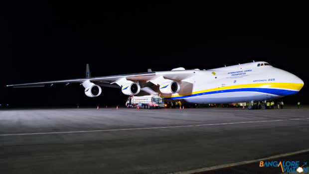 Antonov An-225 UR-82060 at Hyderabad Airport. 