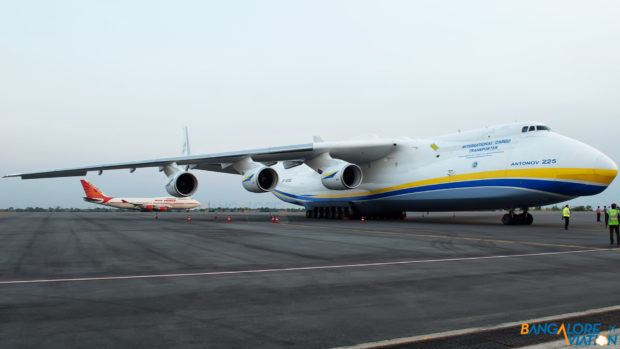 Antonov An-225 UR-82060 at Hyderabad Airport.