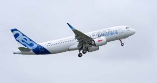 Airbus A320neo F-NEW with CFM LEAP-1A engine takes-off. Airbus photo.