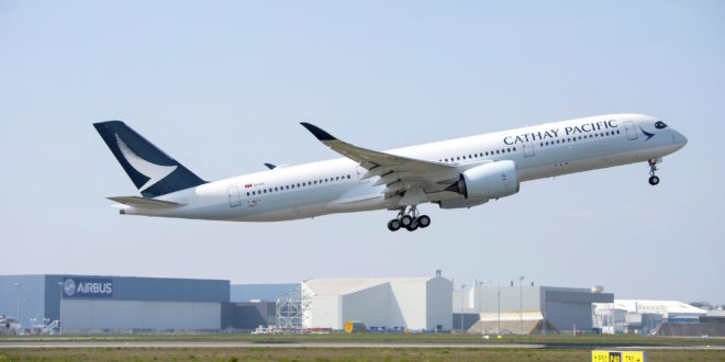 Cathay Pacific becomes the sixth operator of the Airbus A350-900. Airbus photo.