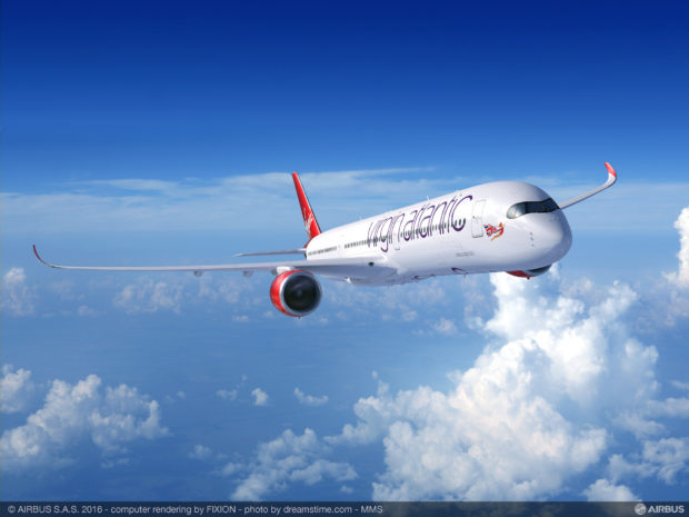Airbus CGI of Virgin Atlantic A350-1000.