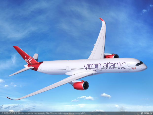 Airbus CGI of Virgin Atlantic A350-1000.