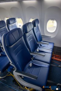 The new low profile seats designed to give passengers more space.