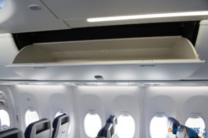 Larger overhead bins like the ones found on 737 NG's with Sky Interior.