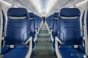 View of the cabin. Boeing 737 MAX 8 N8704Q.