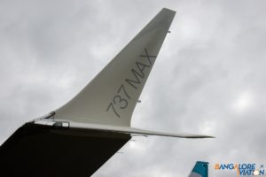 The scimitar winglets on the MAX 8.