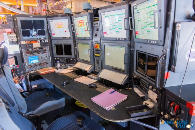 Main engineering display station. From this station two engineers can monitor all aspects of the aircraft during testing.