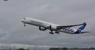 Airbus A350-1000 takes off for its first flight at Toulouse Blagnac airport, France November 24, 2016