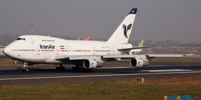 Iran Air Boeing 747SP EP-IAB. Taxing down the runway at Mumbai Airport. Photo copyright Vedant Agarwal.