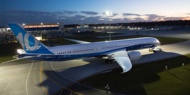 The Boeing 787-10 rolled out at Boeing South Carolina. Boeing Image.
