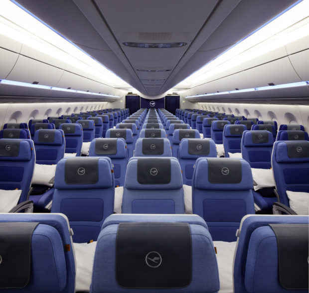 Lufthansa A350-900 economy class cabin