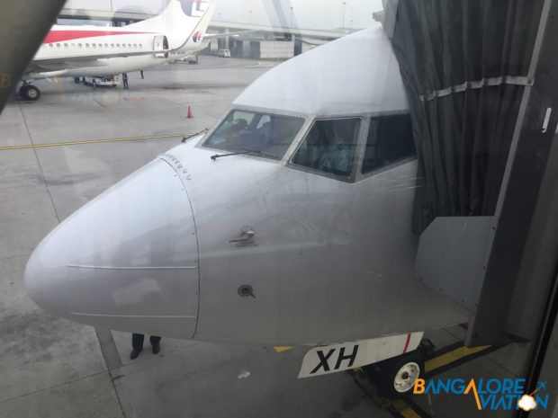 The nose of our aircraft for the flight. Malaysia airlines Boeing 737-800 9m-MXH.