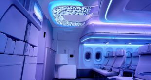 Airbus A320 Airspace cabin. Entrance area lighting. Airbus image.