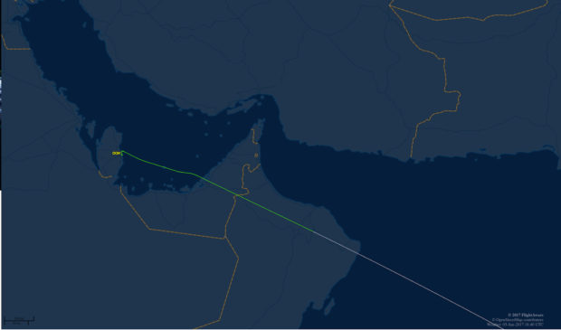 Previously the Doha Bangalore flight would proceed right over Dubai.