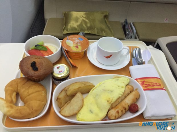 Air India breakfast service.