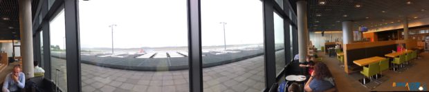 Panoramic view of the lounge and it's view.