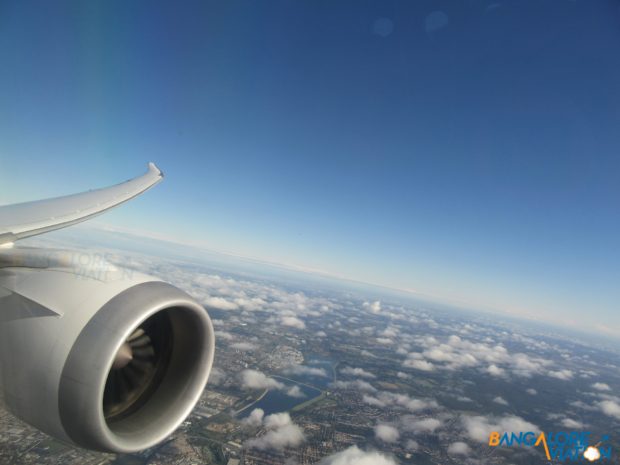 On approach to London Heathrow on a beautiful day.