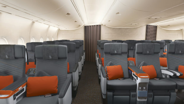 Singapore Airlines new A380 cabin. Premium Economy class.