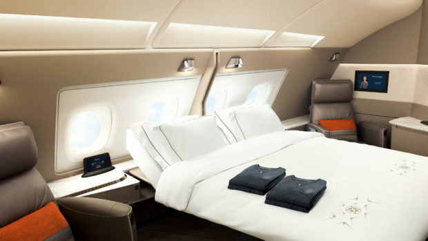 Singapore Airlines new A380 Suites double beds