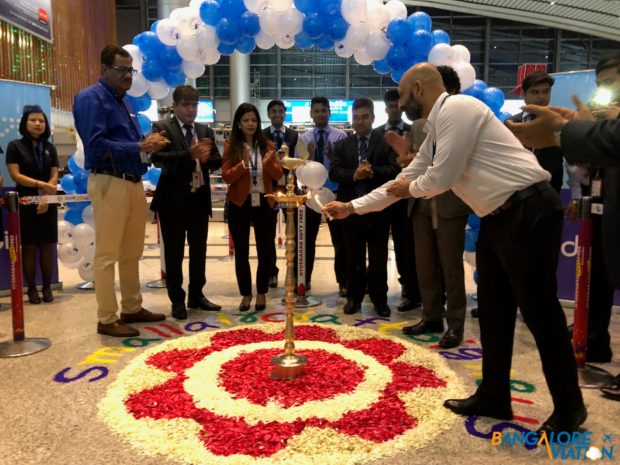 Lamp lighting before Indigo's ATR inaugural flight.