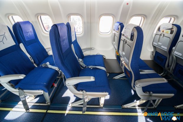 Seats on Indigo's ATR 72-600.