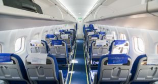 The cabin of Indigo's ATR 72-600.