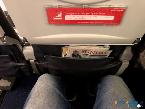 Leg room on Jet Airways' 737-800.