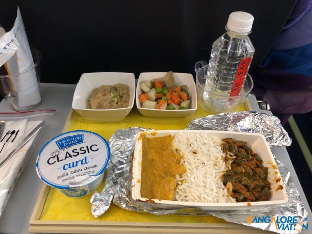 Meal on Jet Airways' flight to Singapore.