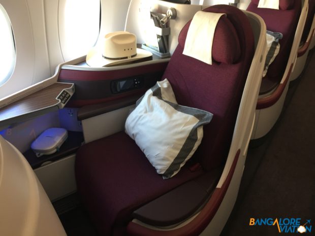 Seat 3K on Qatar's Airbus A350.