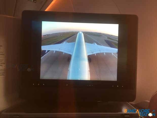 The view from the tail cam as we took off.